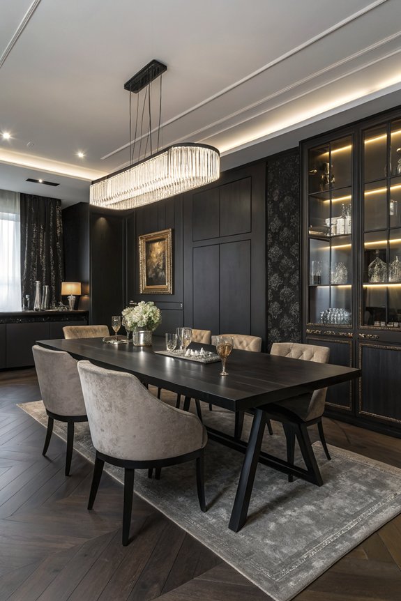 sleek black wood elegance