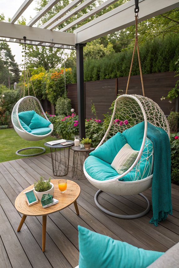 sleek outdoor swing chairs