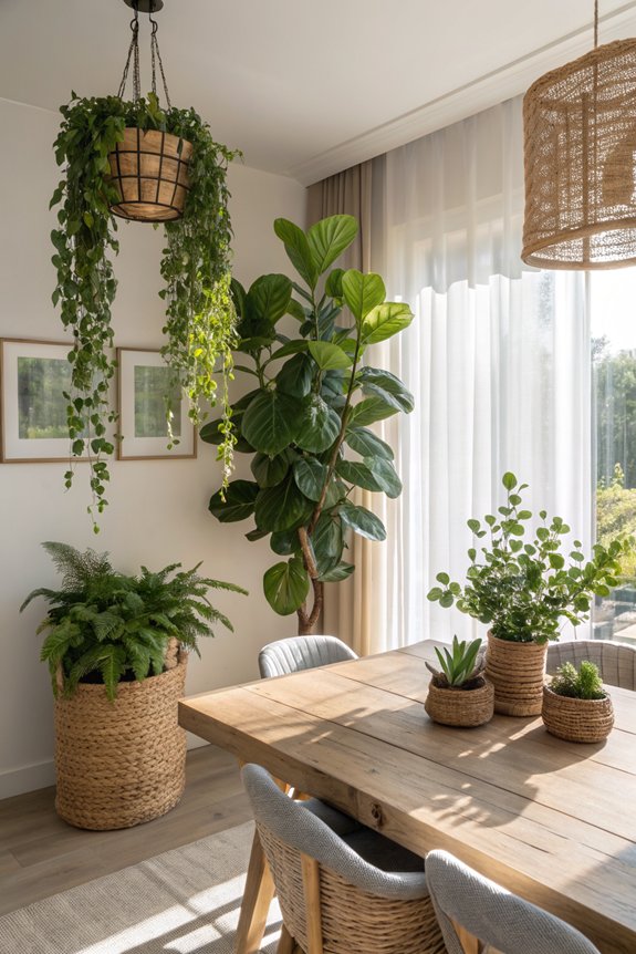 stunning dining room plants