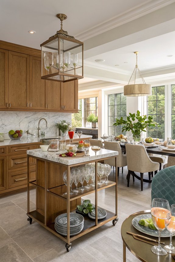 stylish beverage service cart