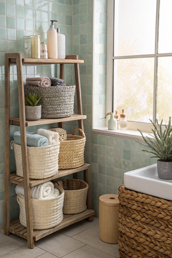 stylish functional bathroom storage