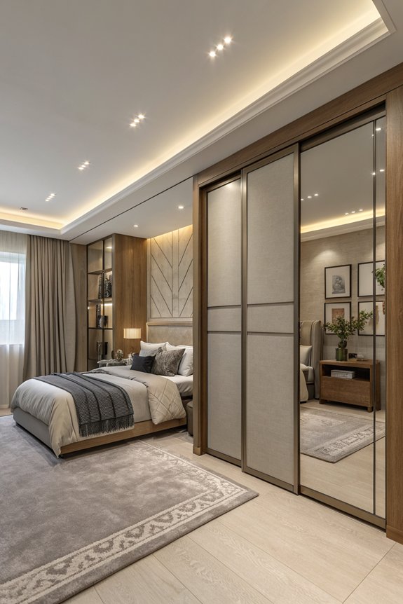 stylish space saving mirror doors