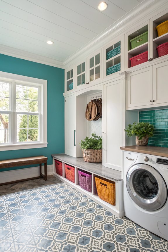 transform mudroom with color