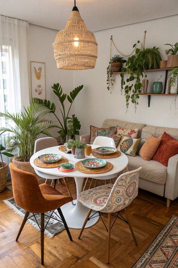 vibrant bohemian dining decor