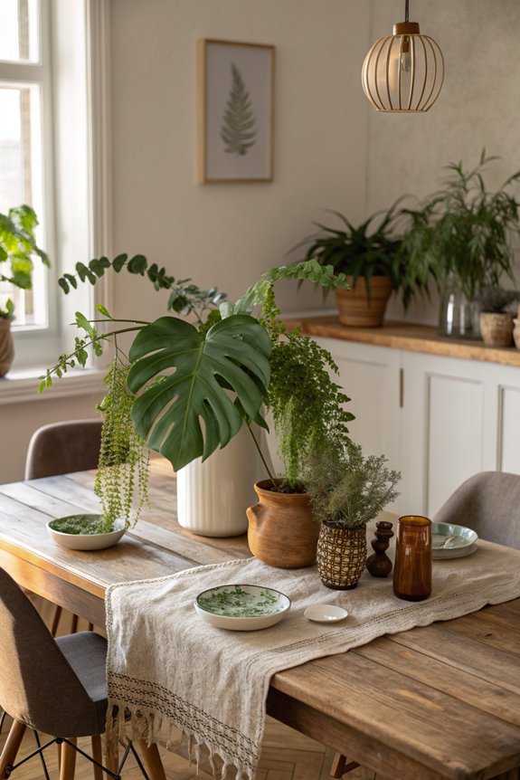 vibrant dining table plants