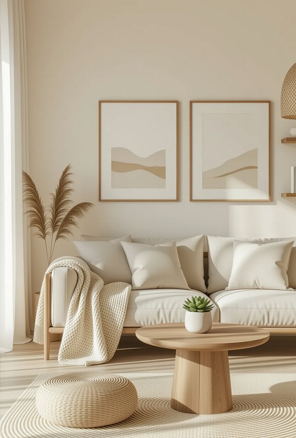 clutter free serene living space