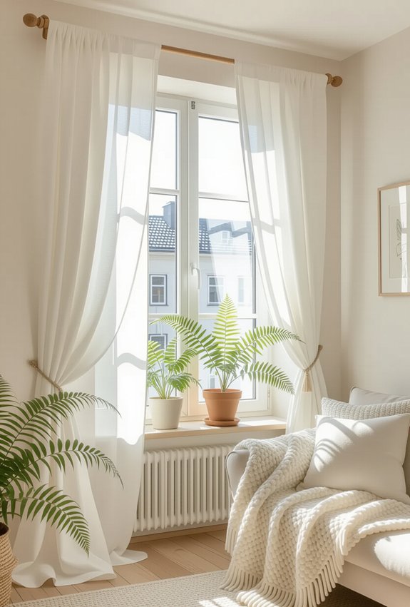 soft airy curtain layering