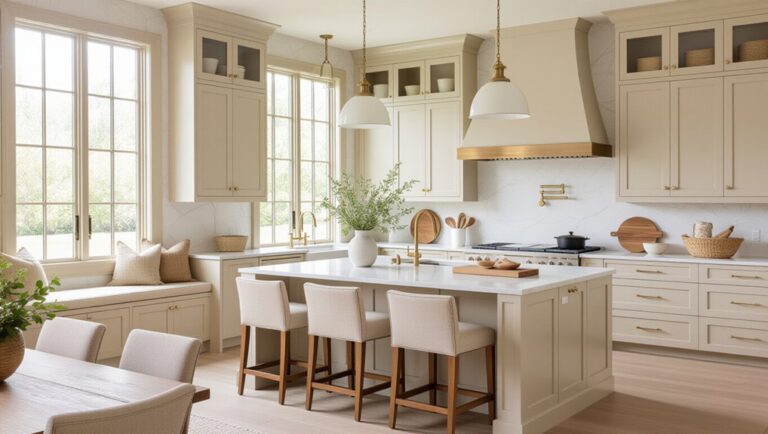 stylish warm neutral kitchens