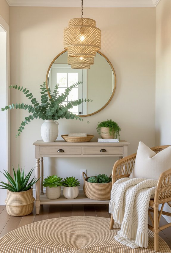 warm inviting entryway design